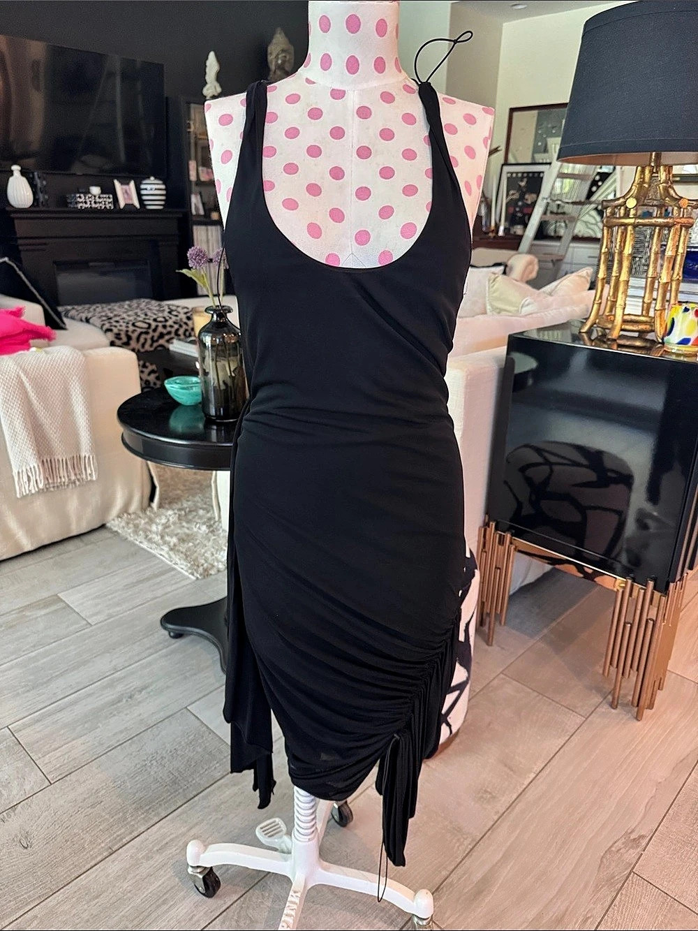 Marilyn Monroe Ruched Polka Dot Mini Dress Size 0 NWT